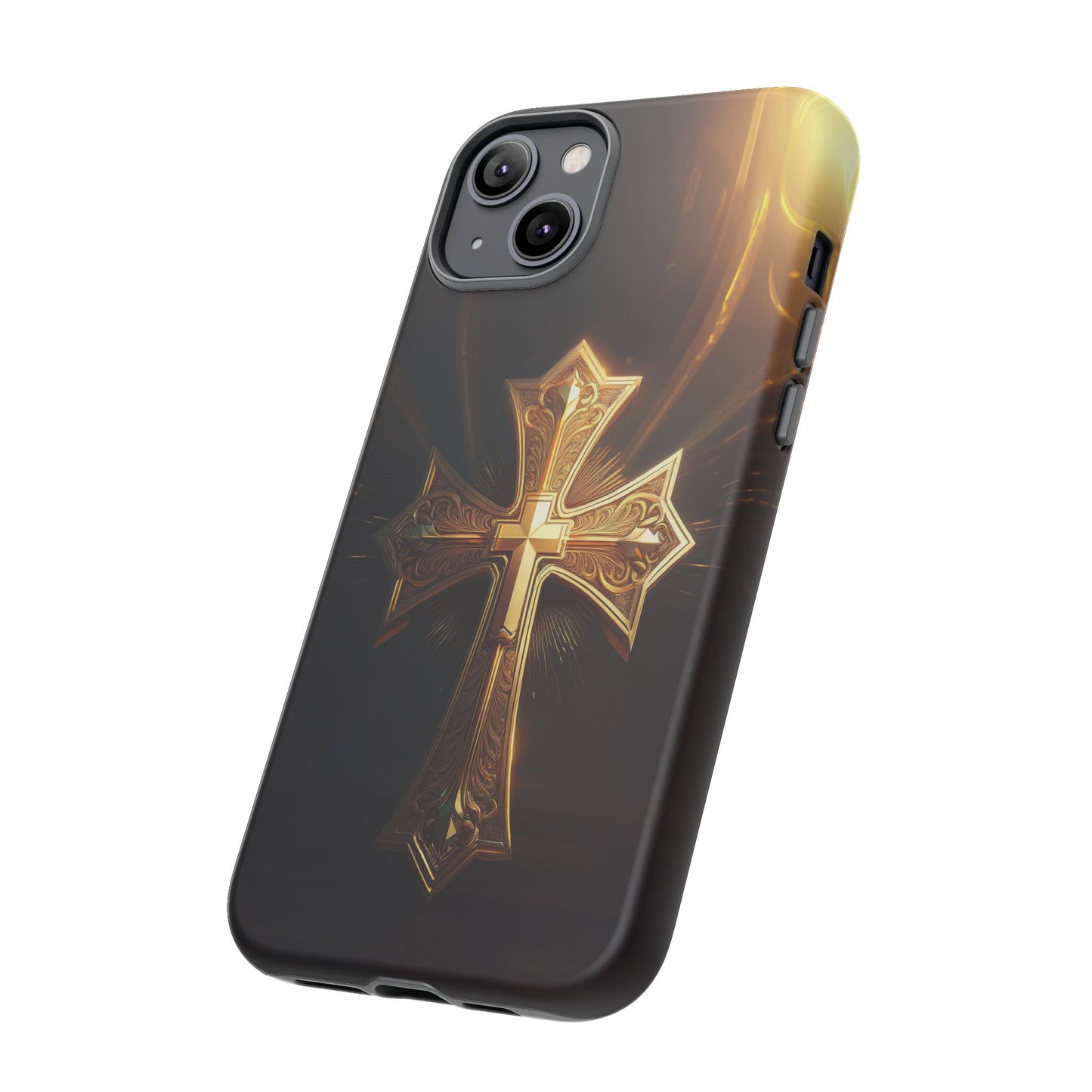 Golden Cross Handyhülle für Iphone 12/13/14/15 Pro/Max/Plus Phone Case 34.99 Accessories, Apple, Cross, Glossy, Golden, iPhone Cases, Matte, Phone accessory, Phone Cases, Samsung Cases, Summer Picks, Tough, Valentine's Day Picks JLR Design