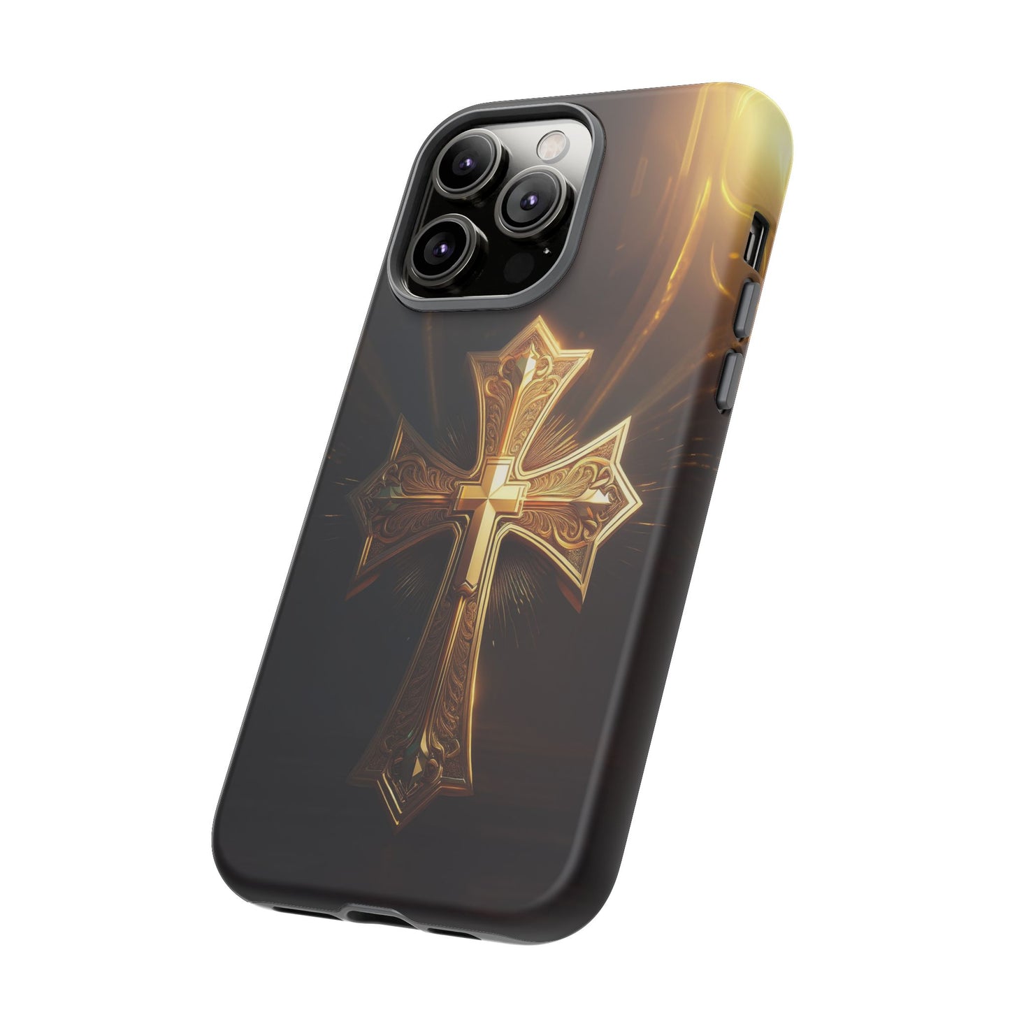 Golden Cross Handyhülle für Iphone 12/13/14/15 Pro/Max/Plus Phone Case 34.99 Accessories, Apple, Cross, Glossy, Golden, iPhone Cases, Matte, Phone accessory, Phone Cases, Samsung Cases, Summer Picks, Tough, Valentine's Day Picks JLR Design