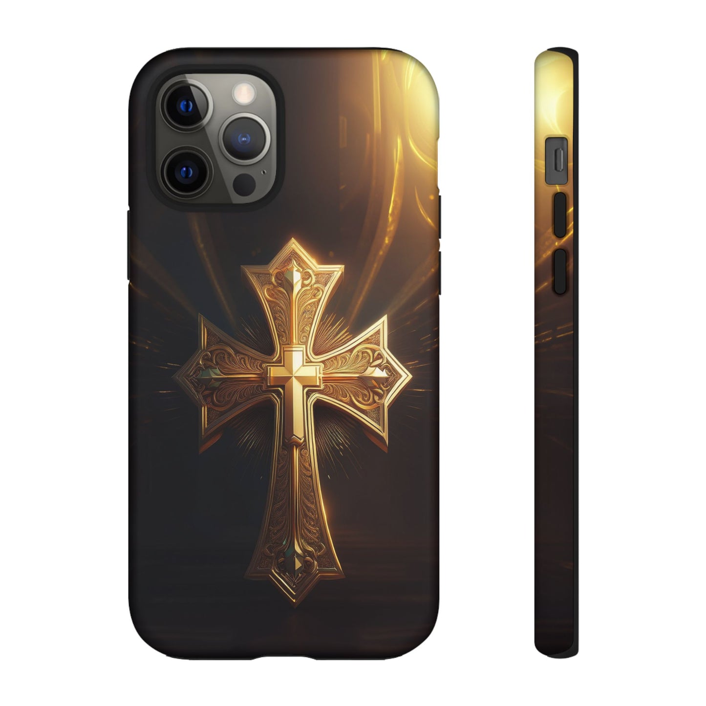 Golden Cross Handyhülle für Iphone 12/13/14/15 Pro/Max/Plus Phone Case 34.99 Accessories, Apple, Cross, Glossy, Golden, iPhone Cases, Matte, Phone accessory, Phone Cases, Samsung Cases, Summer Picks, Tough, Valentine's Day Picks JLR Design