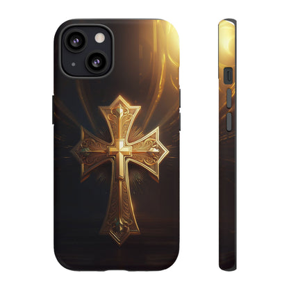 Golden Cross Handyhülle für Iphone 12/13/14/15 Pro/Max/Plus Phone Case 34.99 Accessories, Apple, Cross, Glossy, Golden, iPhone Cases, Matte, Phone accessory, Phone Cases, Samsung Cases, Summer Picks, Tough, Valentine's Day Picks JLR Design