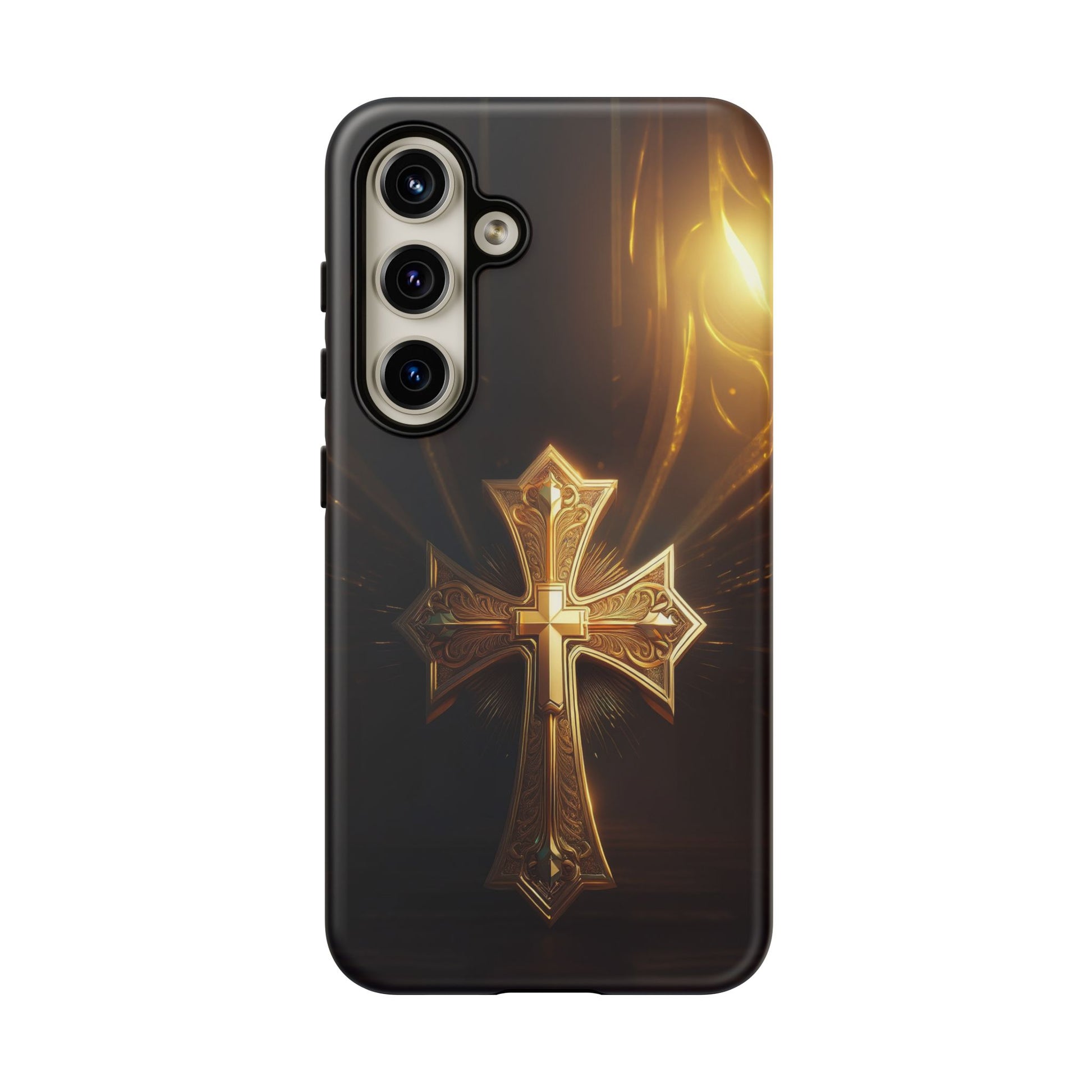 Golden Cross Handyhülle für Samsung Galaxy S22/23/24 Plus/Ultra Phone Case 34.99 Accessories, Cross, Glossy, Golden, iPhone Cases, Matte, Phone accessory, Phone Cases, Samsung, Samsung Cases, Summer Picks, Tough, Valentine's Day Picks JLR Design