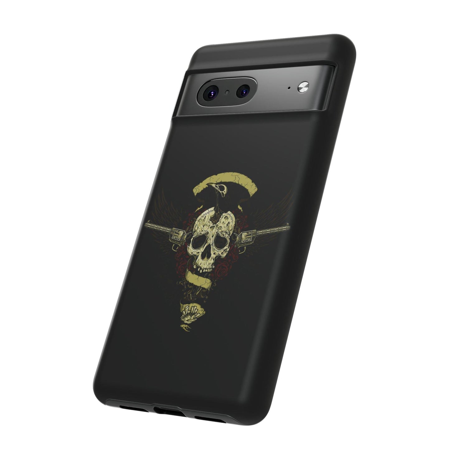 Google Pixel Revolver Skull Cover Phone Case 37.99 Accessories, Glossy, Google, Matte, Phone accessory, Phone Cases, Pixel, Revolver, Skull, Tough, Valentine's Day Picks JLR Design