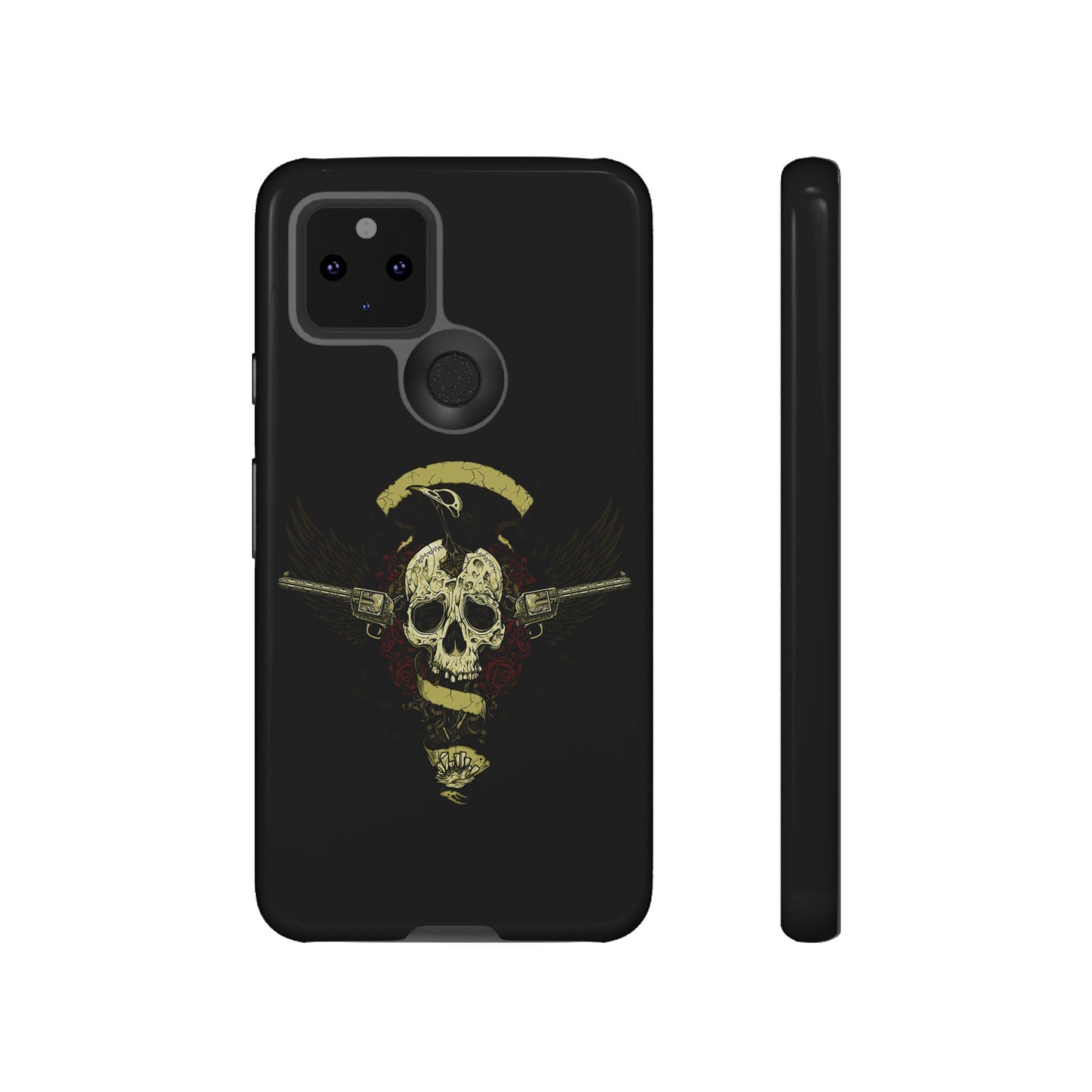 Google Pixel Revolver Skull Cover Phone Case 37.99 Accessories, Glossy, Google, Matte, Phone accessory, Phone Cases, Pixel, Revolver, Skull, Tough, Valentine's Day Picks JLR Design