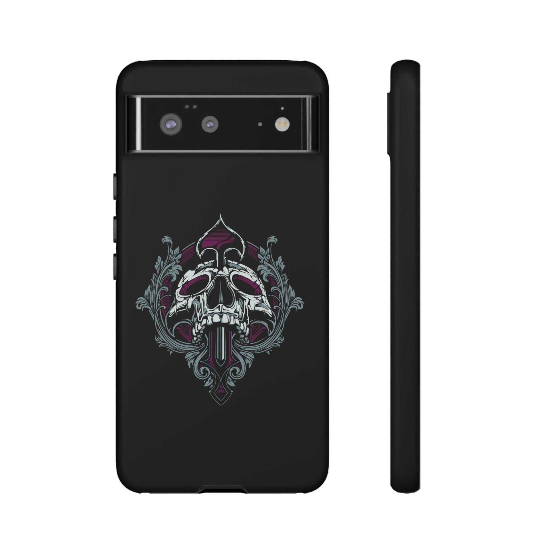 Google Pixel Spade Skull Cover Phone Case 39.99 Accessories, Glossy, Google, Matte, Phone accessory, Phone Cases, Pixel, Skull, Spade, Tough, Valentine's Day Picks JLR Design