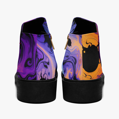 Gothic Tie Dye v1 elegante Reißverschluss-Stiefeletten Stiefeletten JLR Design