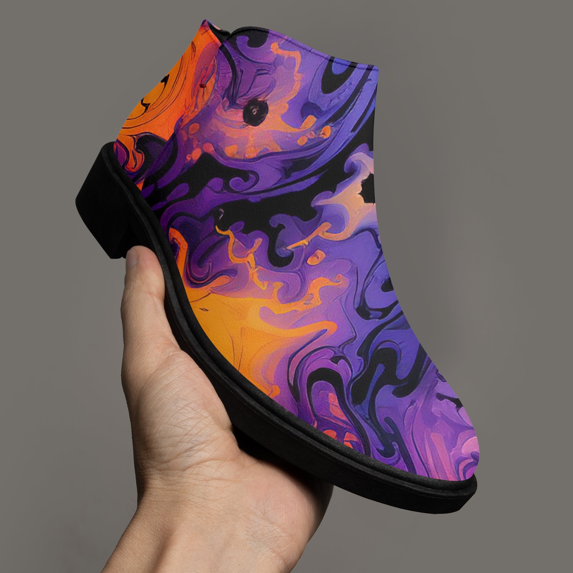 Gothic Tie Dye v1 elegante Reißverschluss-Stiefeletten Stiefeletten JLR Design