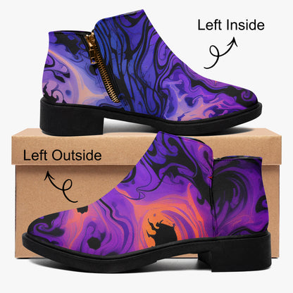 Gothic Tie Dye v1 elegante Reißverschluss-Stiefeletten Stiefeletten JLR Design