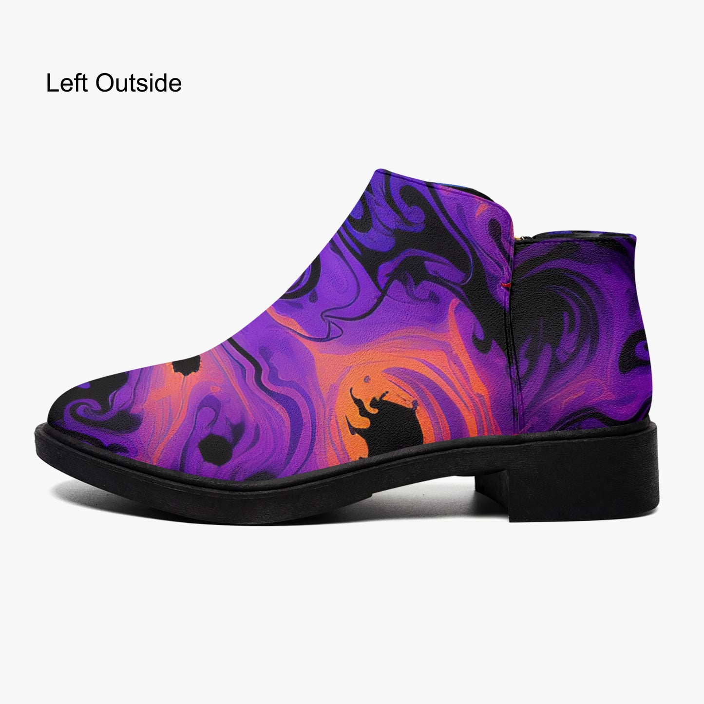 Gothic Tie Dye v1 elegante Reißverschluss-Stiefeletten Stiefeletten JLR Design