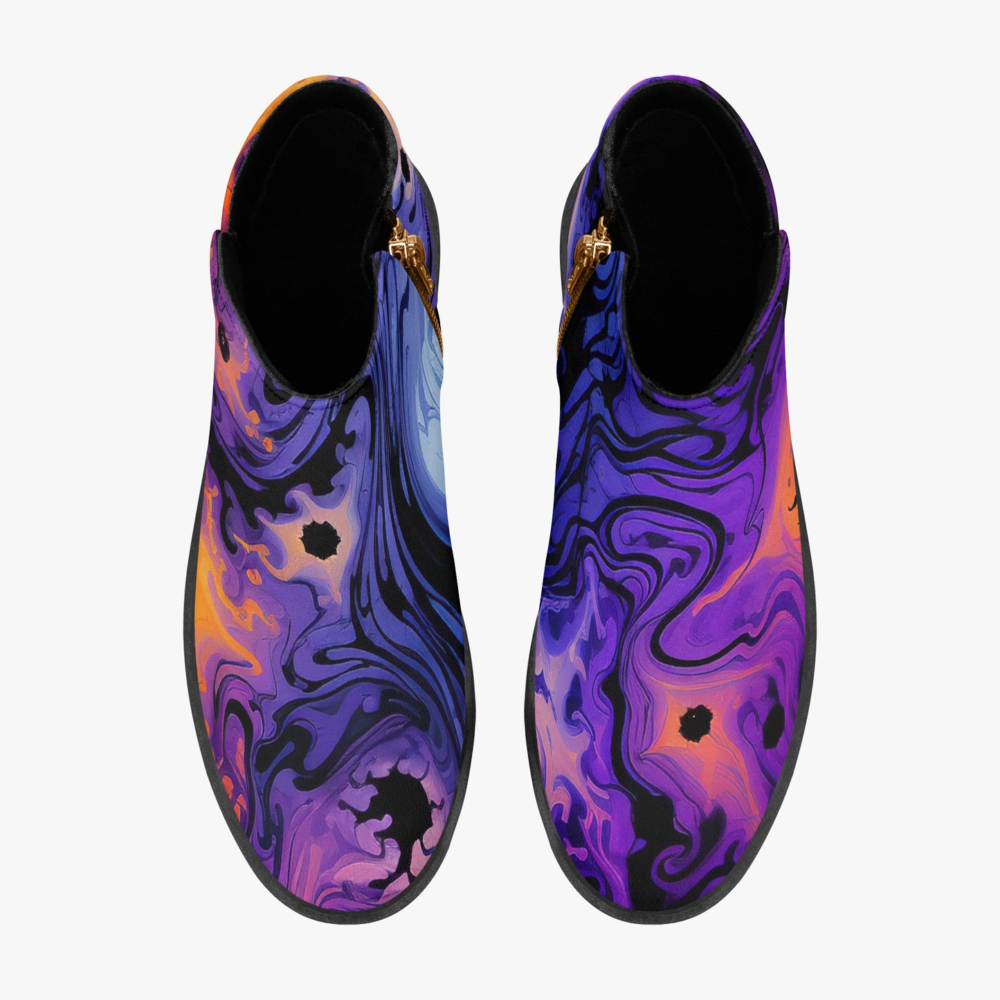 Gothic Tie Dye v1 elegante Reißverschluss-Stiefeletten Stiefeletten JLR Design