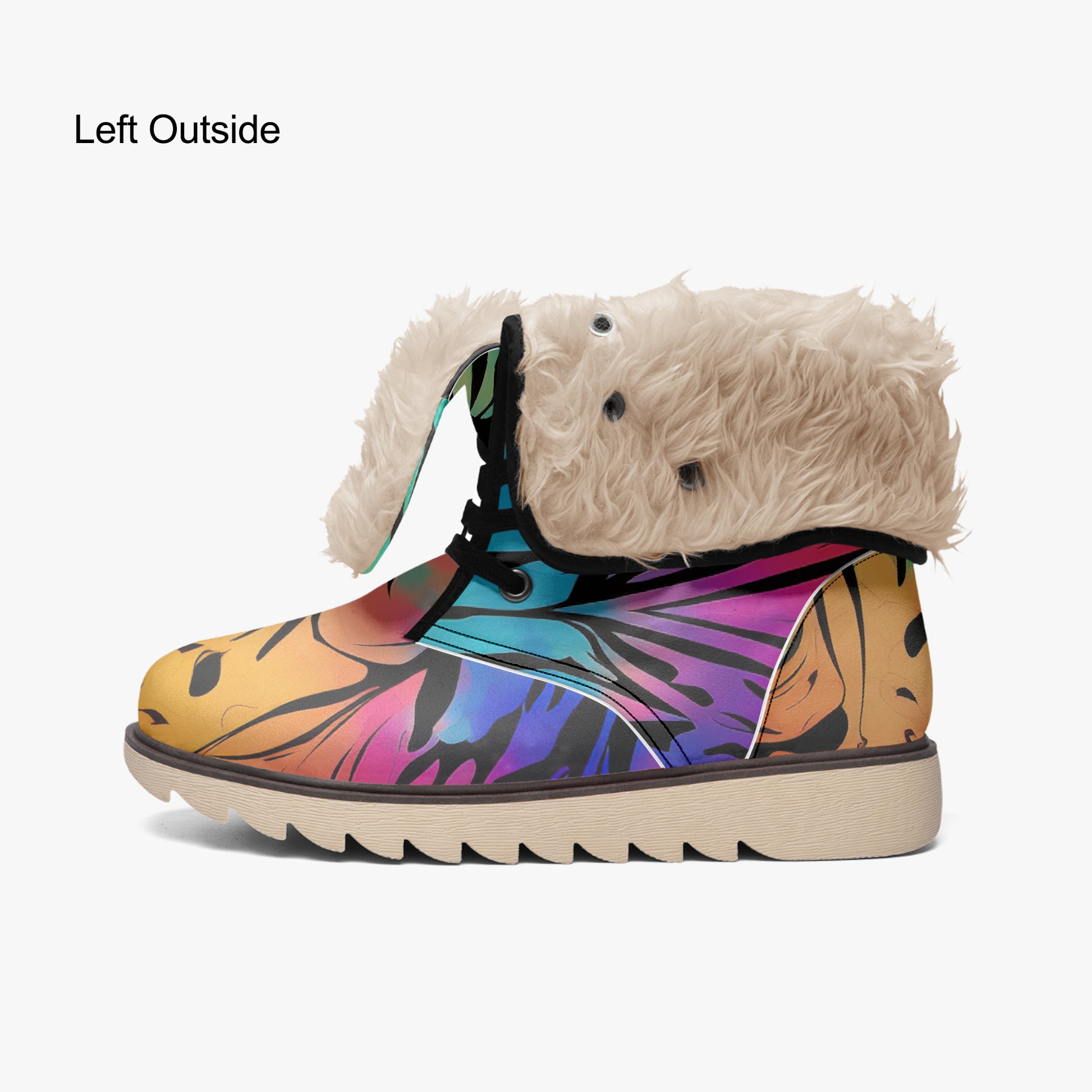 Gothic Tie Dye v2 Chic Boots mit Plüschfutter Stiefel JLR Design