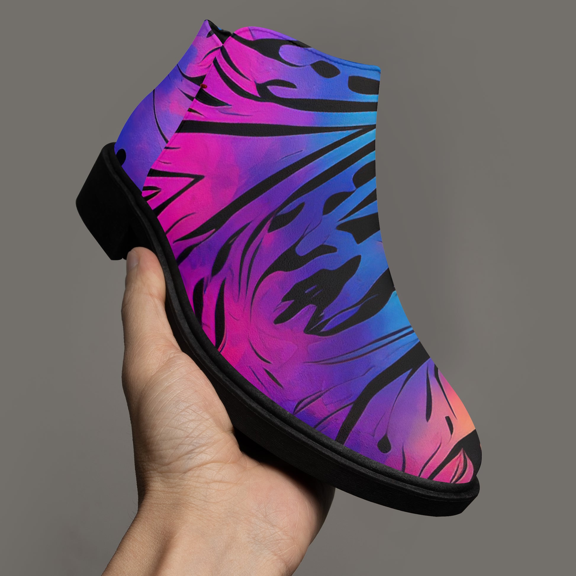 Gothic Tie Dye v2 elegante Reißverschluss-Stiefeletten Stiefeletten JLR Design