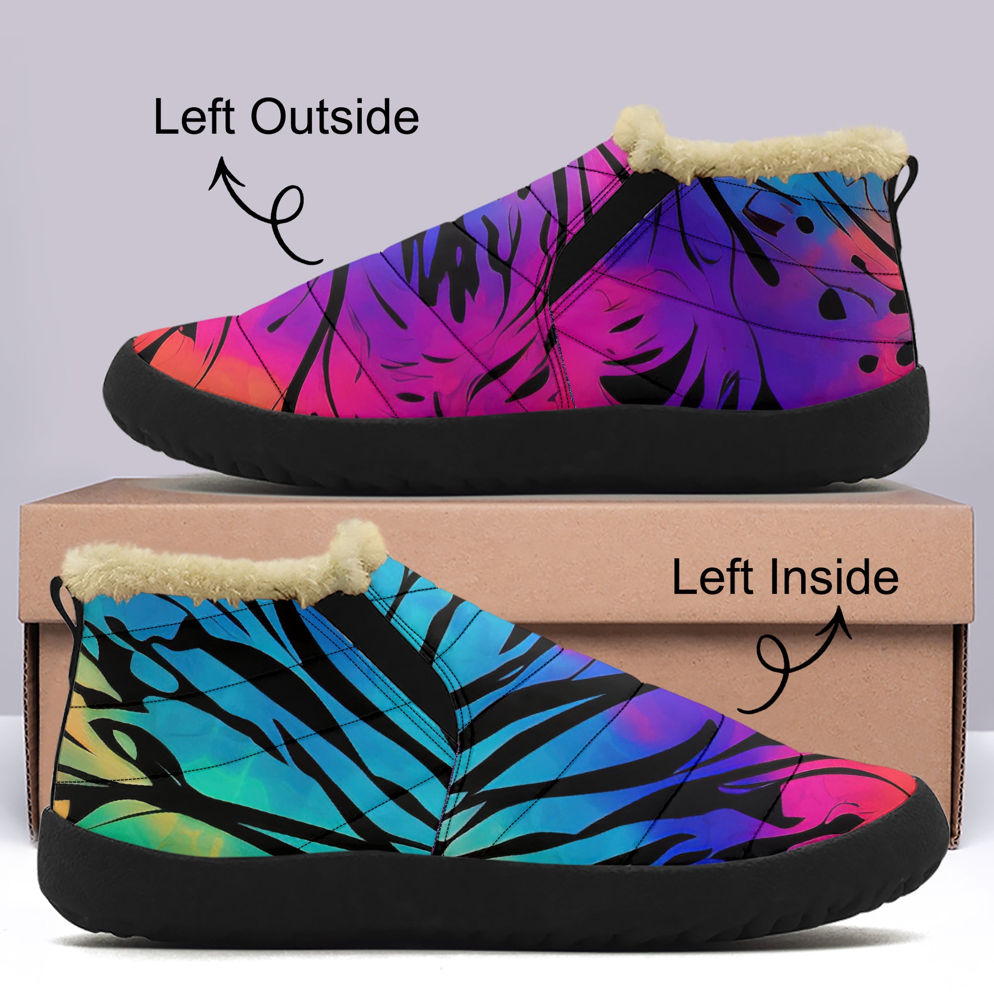 Gothic Tie Dye v2 Faux Fur Slipper Slipper JLR Design