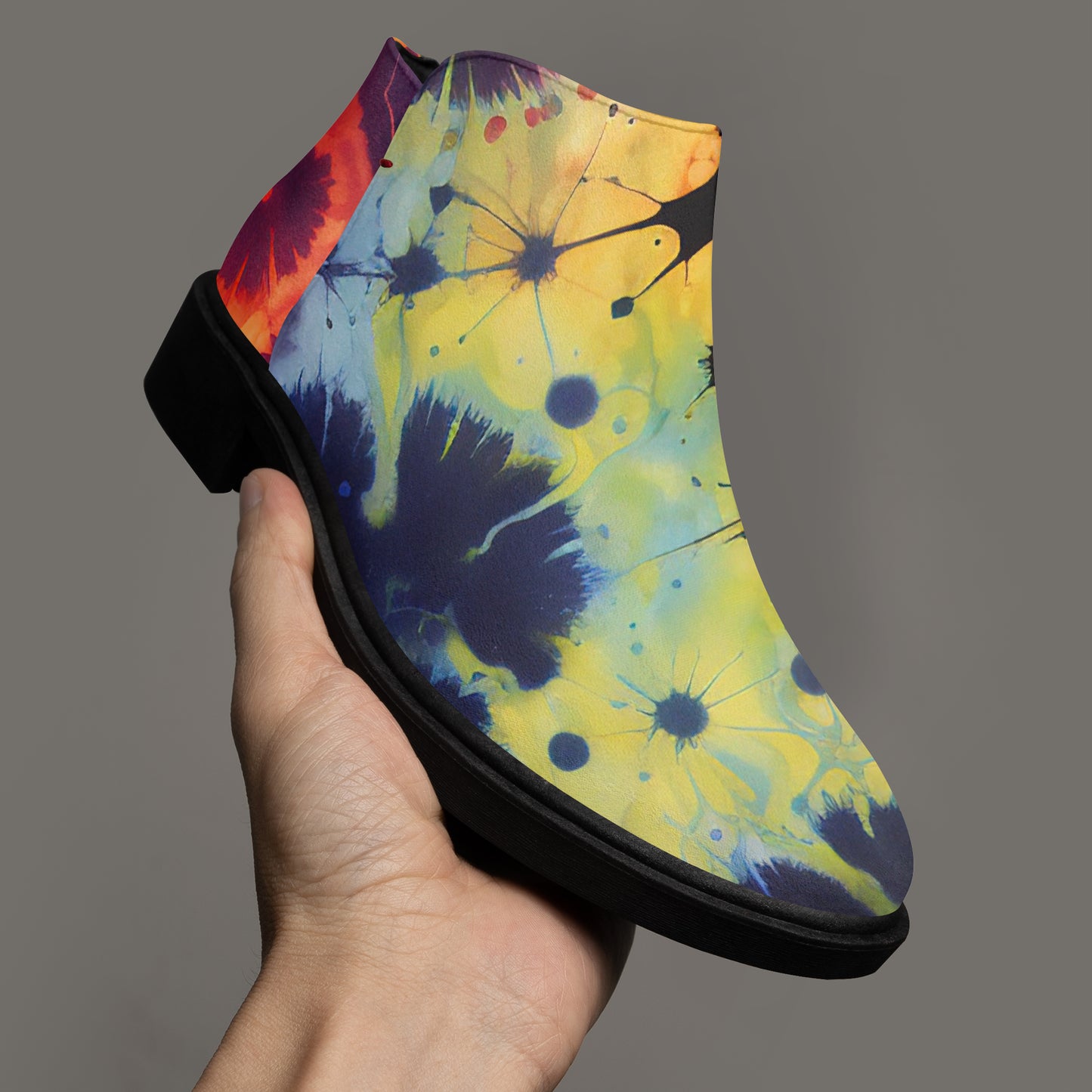 Gothic Tie Dye v3 elegante Reißverschluss-Stiefeletten Stiefeletten JLR Design