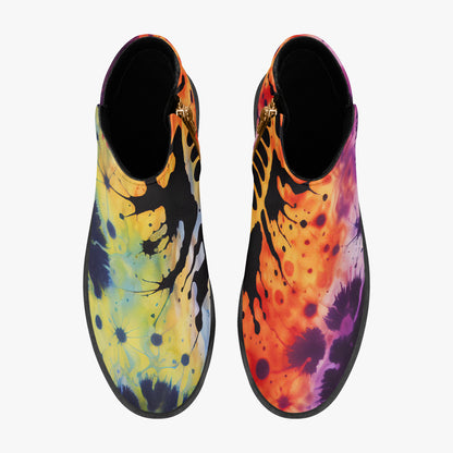 Gothic Tie Dye v3 elegante Reißverschluss-Stiefeletten Stiefeletten JLR Design