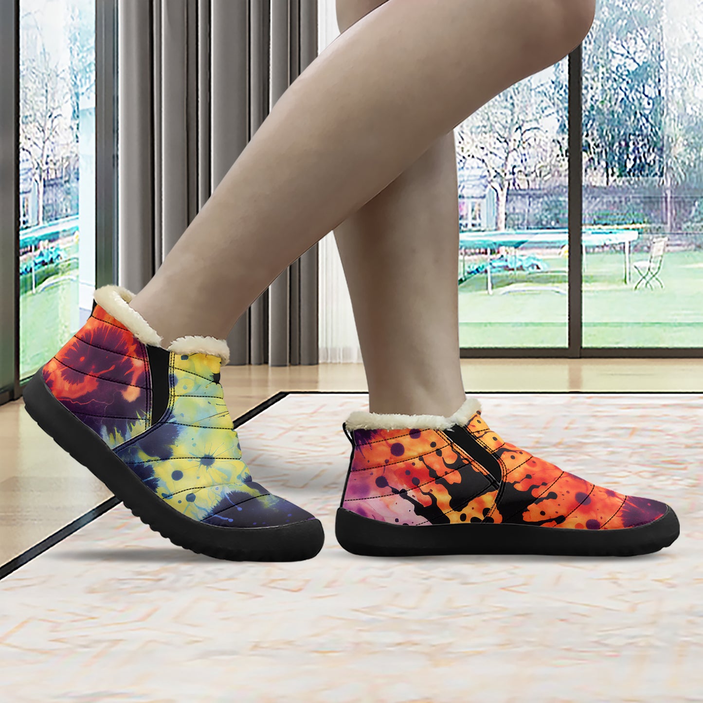 Gothic Tie Dye v3 Faux Fur Slipper Slipper JLR Design