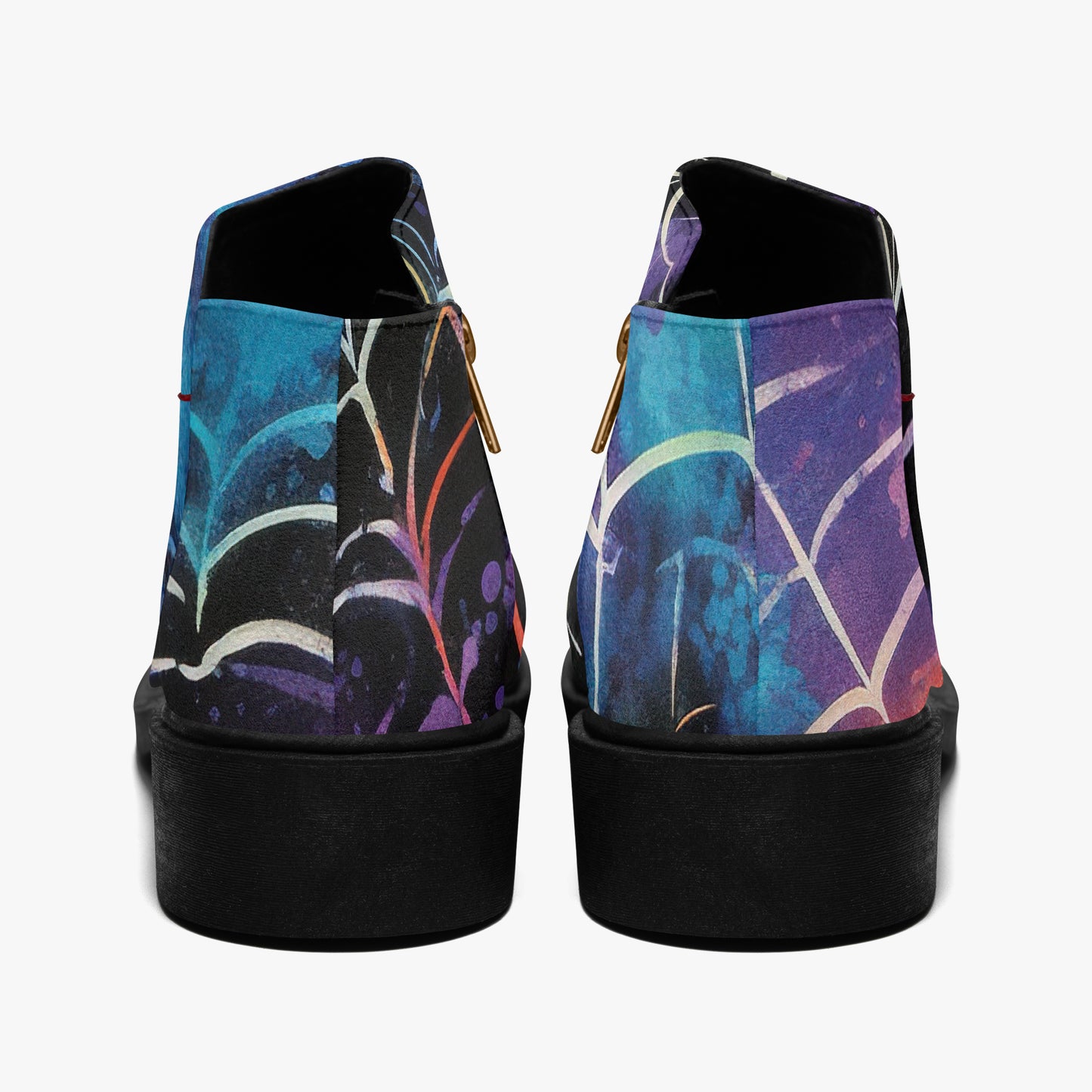 Gothic Tie Dye v4 elegante Reißverschluss-Stiefeletten Stiefeletten JLR Design