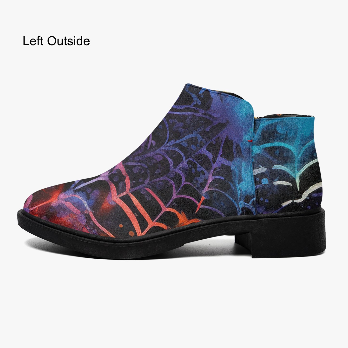 Gothic Tie Dye v4 elegante Reißverschluss-Stiefeletten Stiefeletten JLR Design
