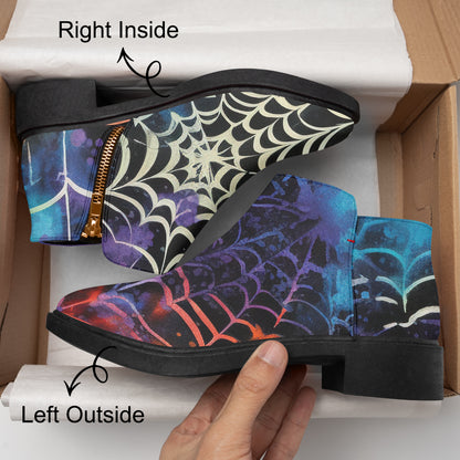 Gothic Tie Dye v4 elegante Reißverschluss-Stiefeletten Stiefeletten JLR Design