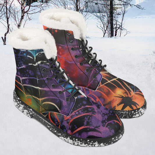 Gothic Tie Dye v4 Faux Fur Leder Boots Boots JLR Design
