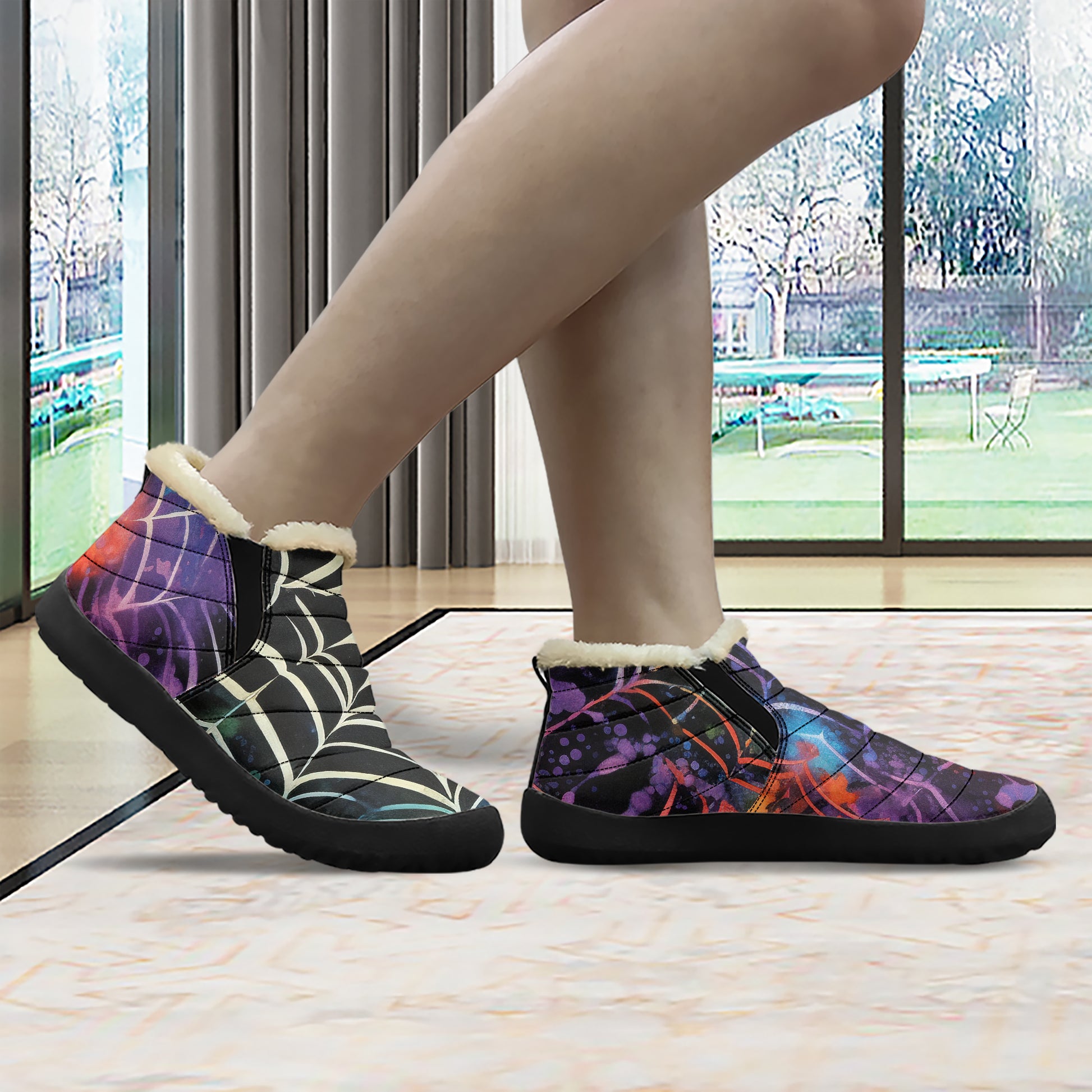 Gothic Tie Dye v4 Faux Fur Slipper Slipper JLR Design