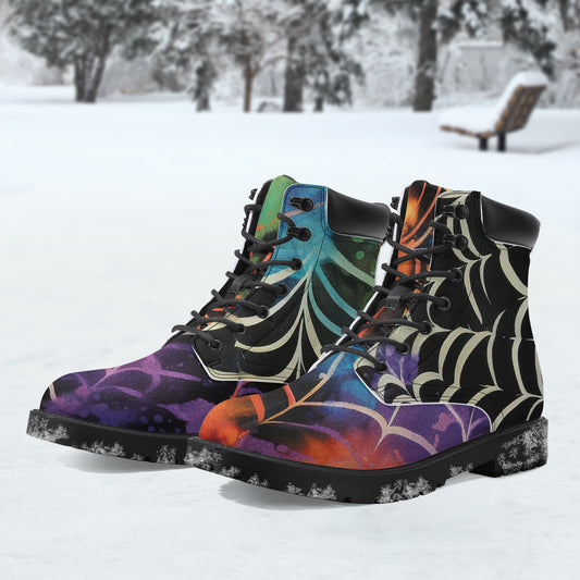 Gothic Tie Dye v4 Leder Boots | Stylische und Warme Winterstiefel Boots JLR Design