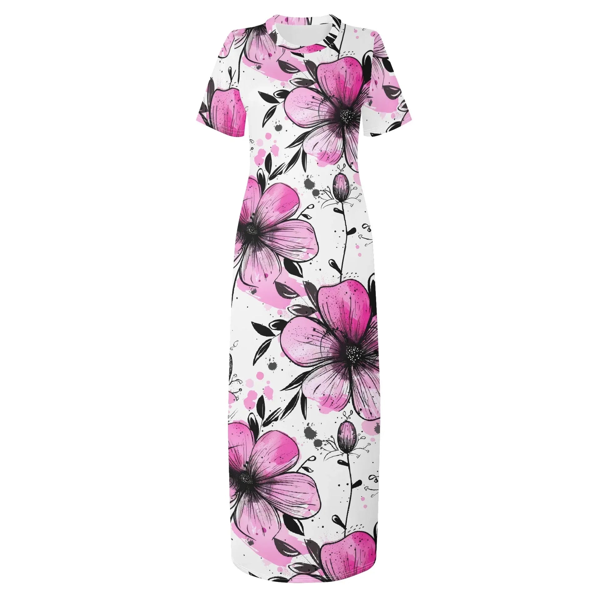 graffiti-bluten-v1-short-sleeve-long-dress-long-dress-jlr-design-84597 - JLR Design