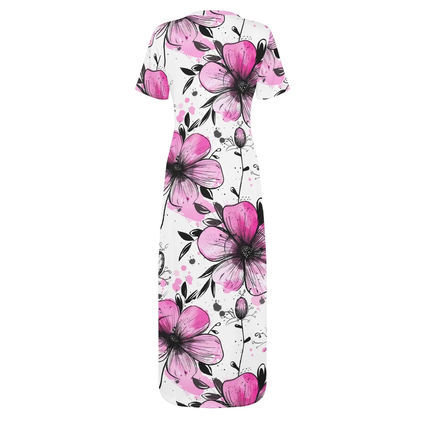 graffiti-bluten-v1-short-sleeve-long-dress-long-dress-jlr-design-29676 - JLR Design