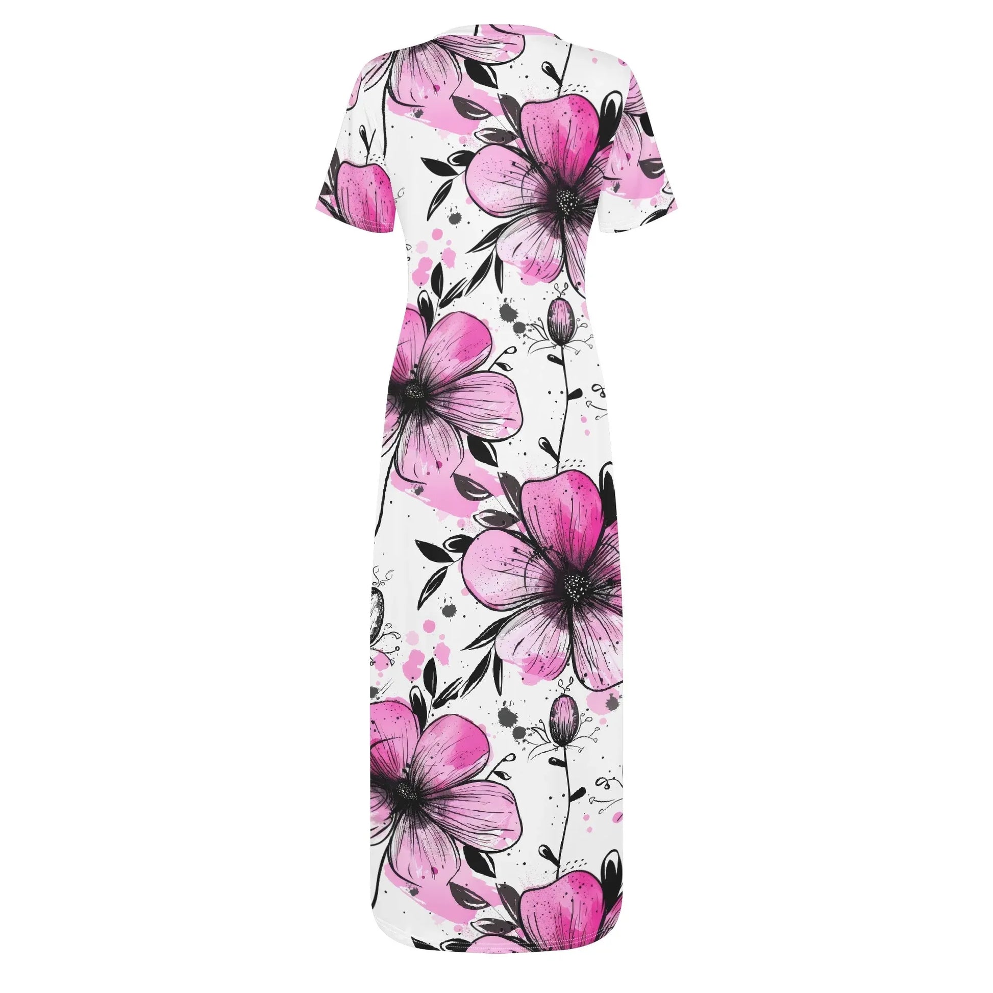 graffiti-bluten-v1-short-sleeve-long-dress-long-dress-jlr-design-29676 - JLR Design