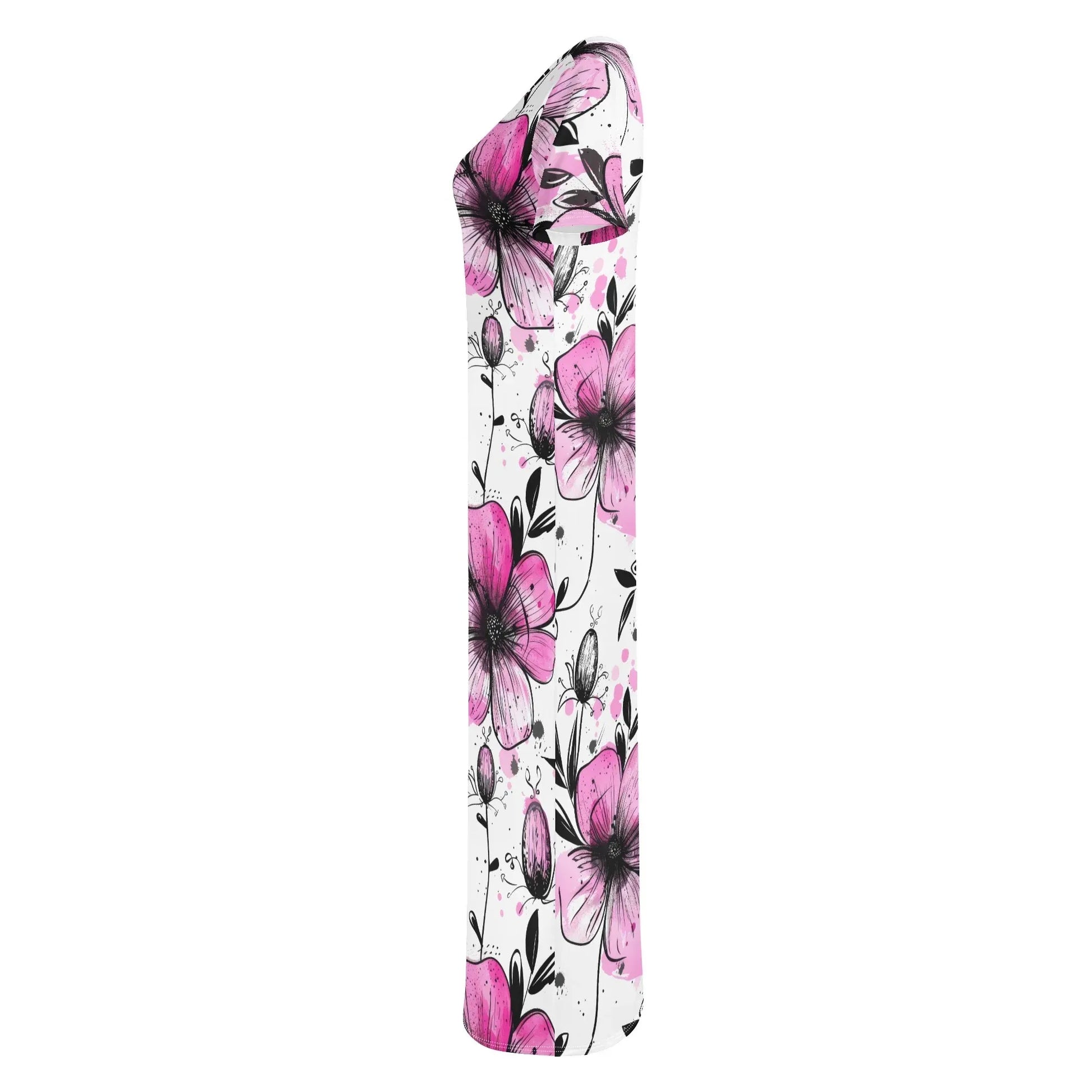 graffiti-bluten-v1-short-sleeve-long-dress-long-dress-jlr-design-85772 - JLR Design