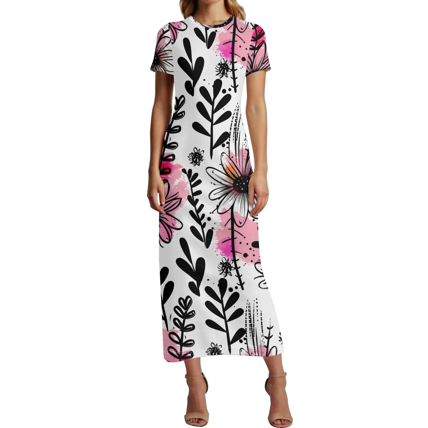graffiti-bluten-v10-short-sleeve-long-dress-long-dress-jlr-design-17587 - JLR Design