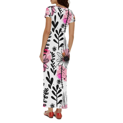 graffiti-bluten-v10-short-sleeve-long-dress-long-dress-jlr-design-13471 - JLR Design