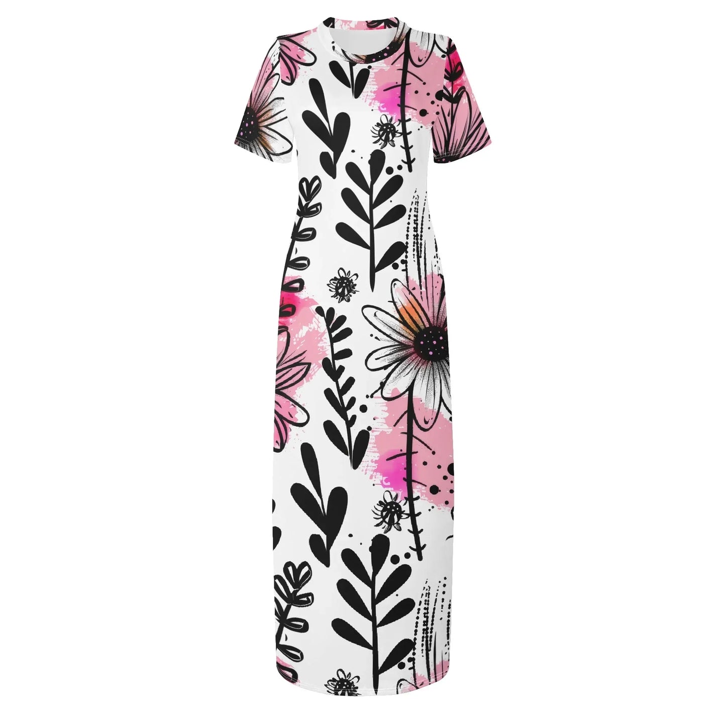 graffiti-bluten-v10-short-sleeve-long-dress-long-dress-jlr-design-99293 - JLR Design