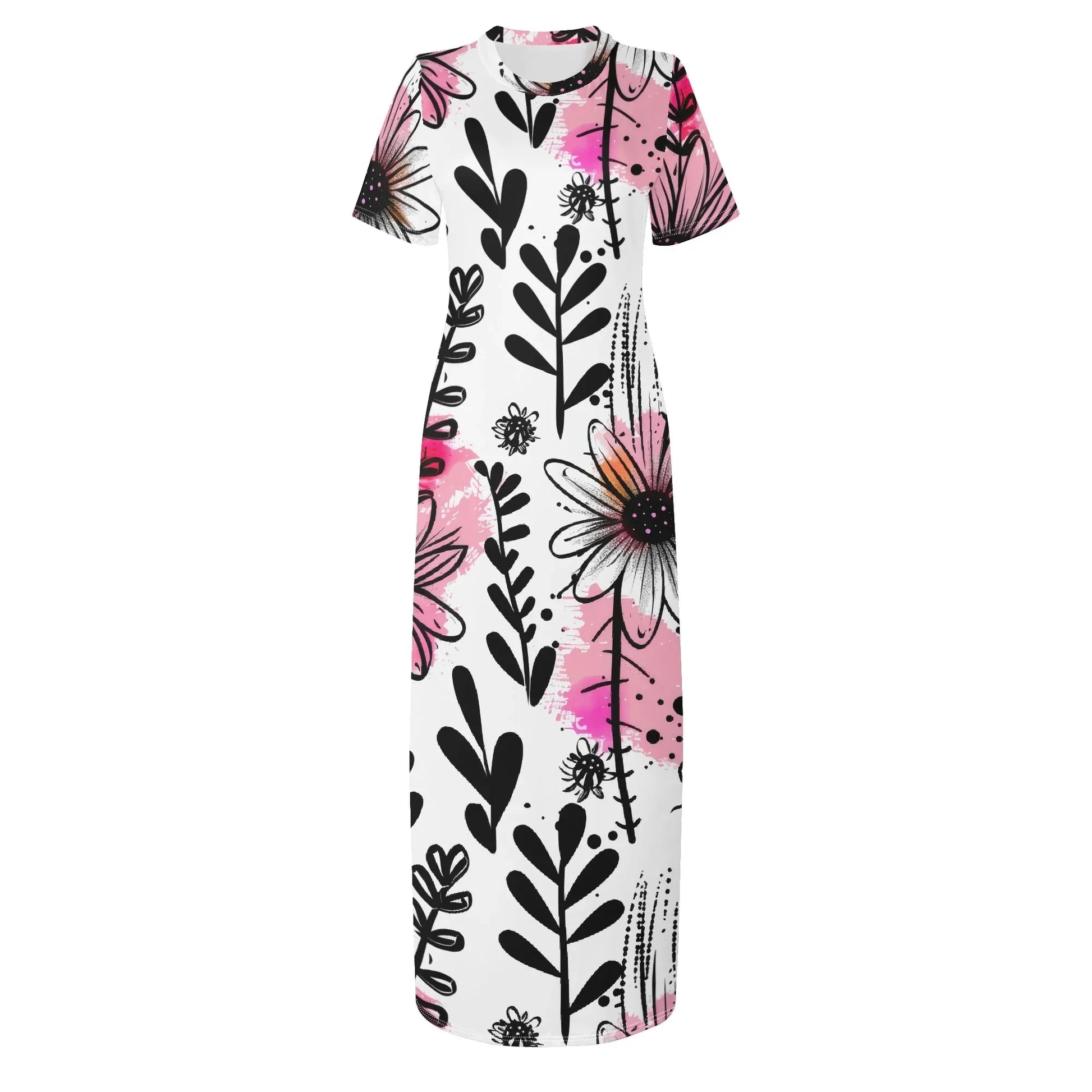 graffiti-bluten-v10-short-sleeve-long-dress-long-dress-jlr-design-99293 - JLR Design