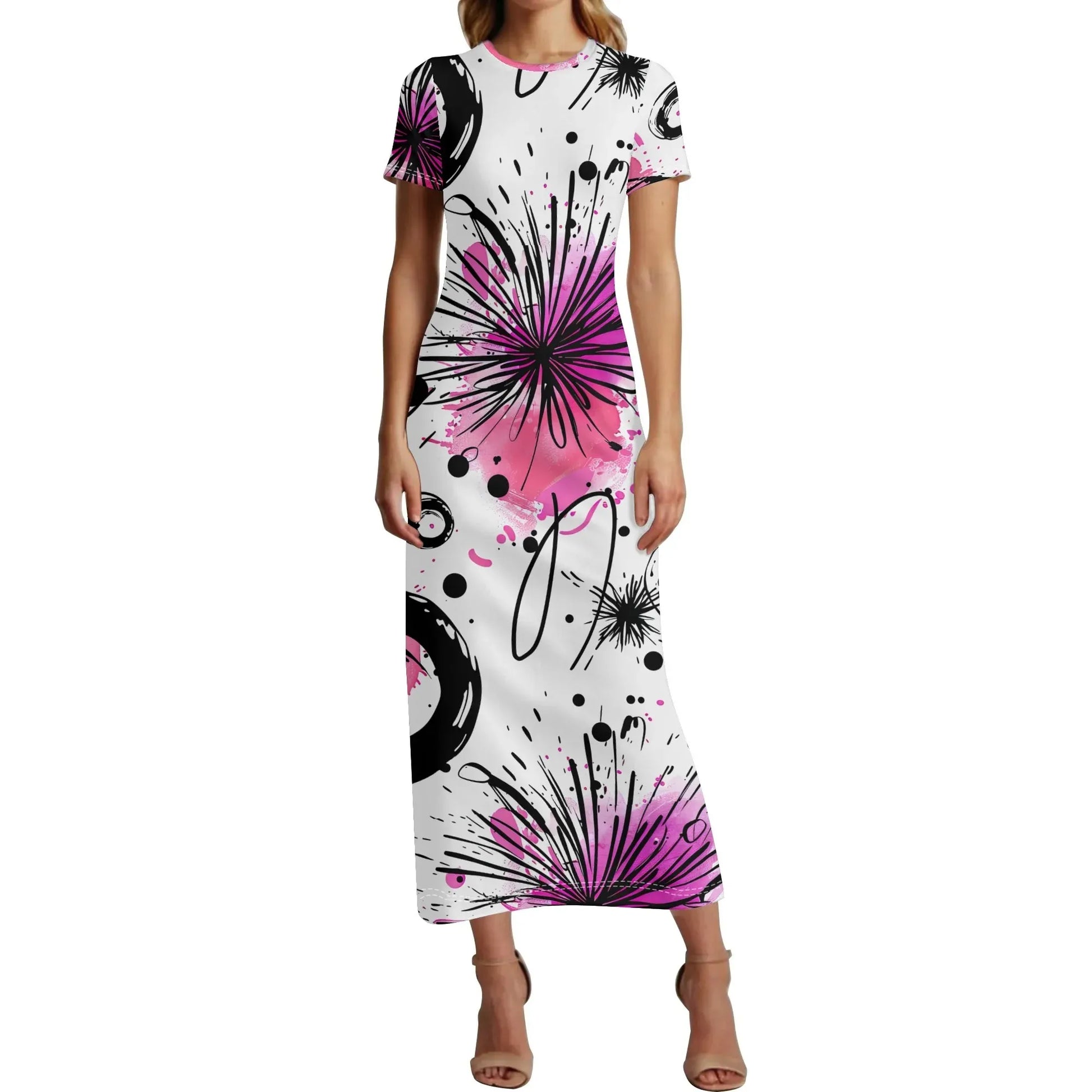 graffiti-bluten-v11-short-sleeve-long-dress-long-dress-jlr-design-97744 - JLR Design