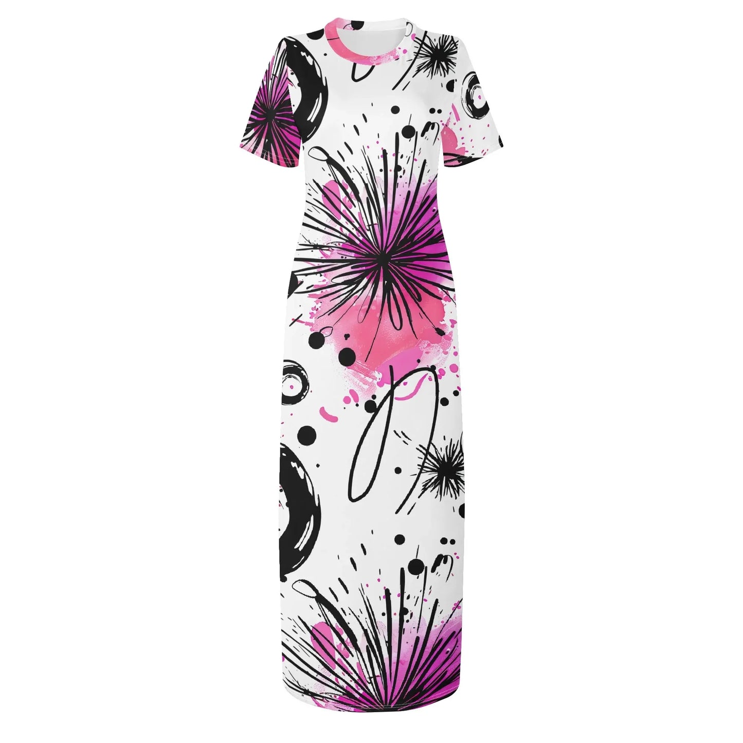 graffiti-bluten-v11-short-sleeve-long-dress-long-dress-jlr-design-67836 - JLR Design