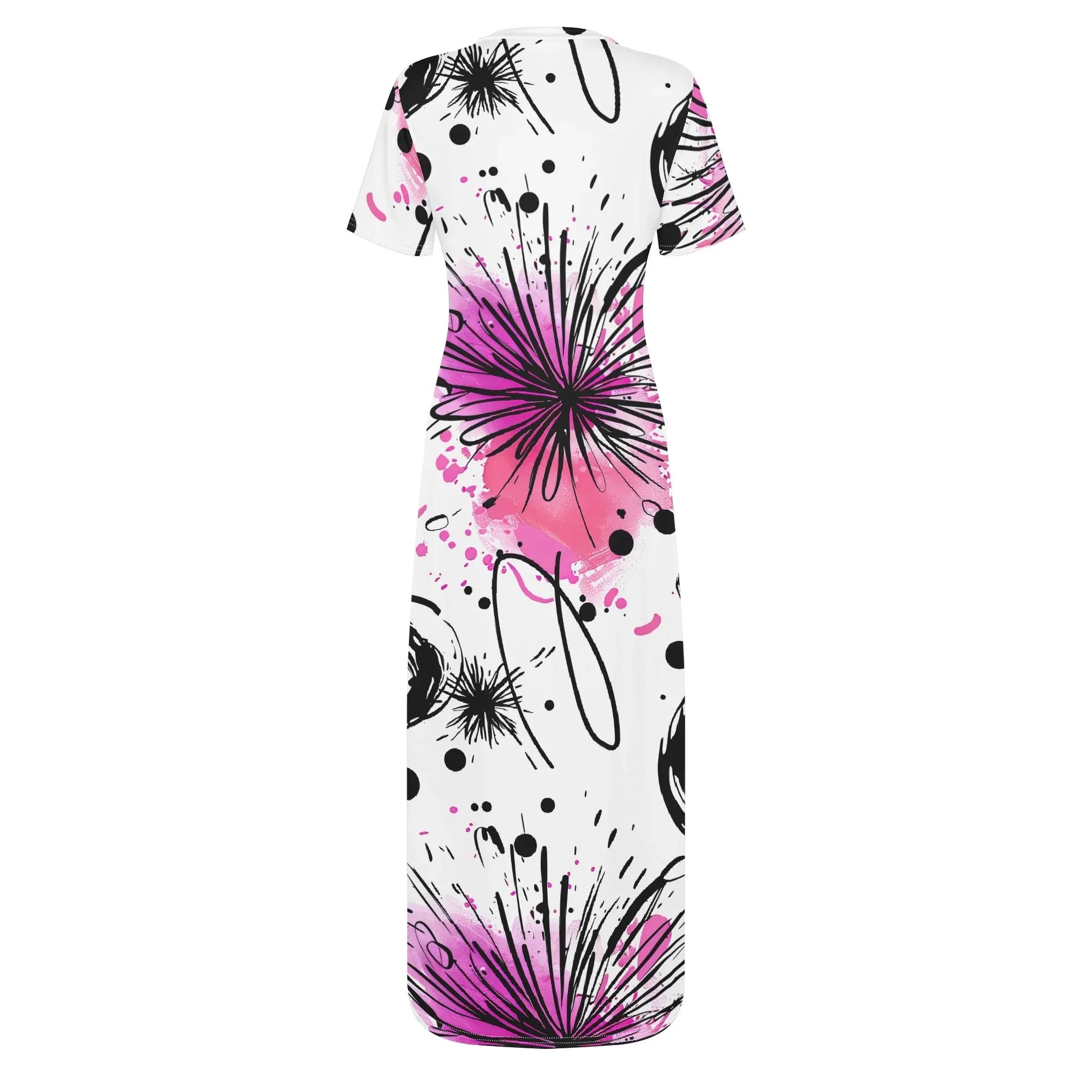 graffiti-bluten-v11-short-sleeve-long-dress-long-dress-jlr-design-30547 - JLR Design