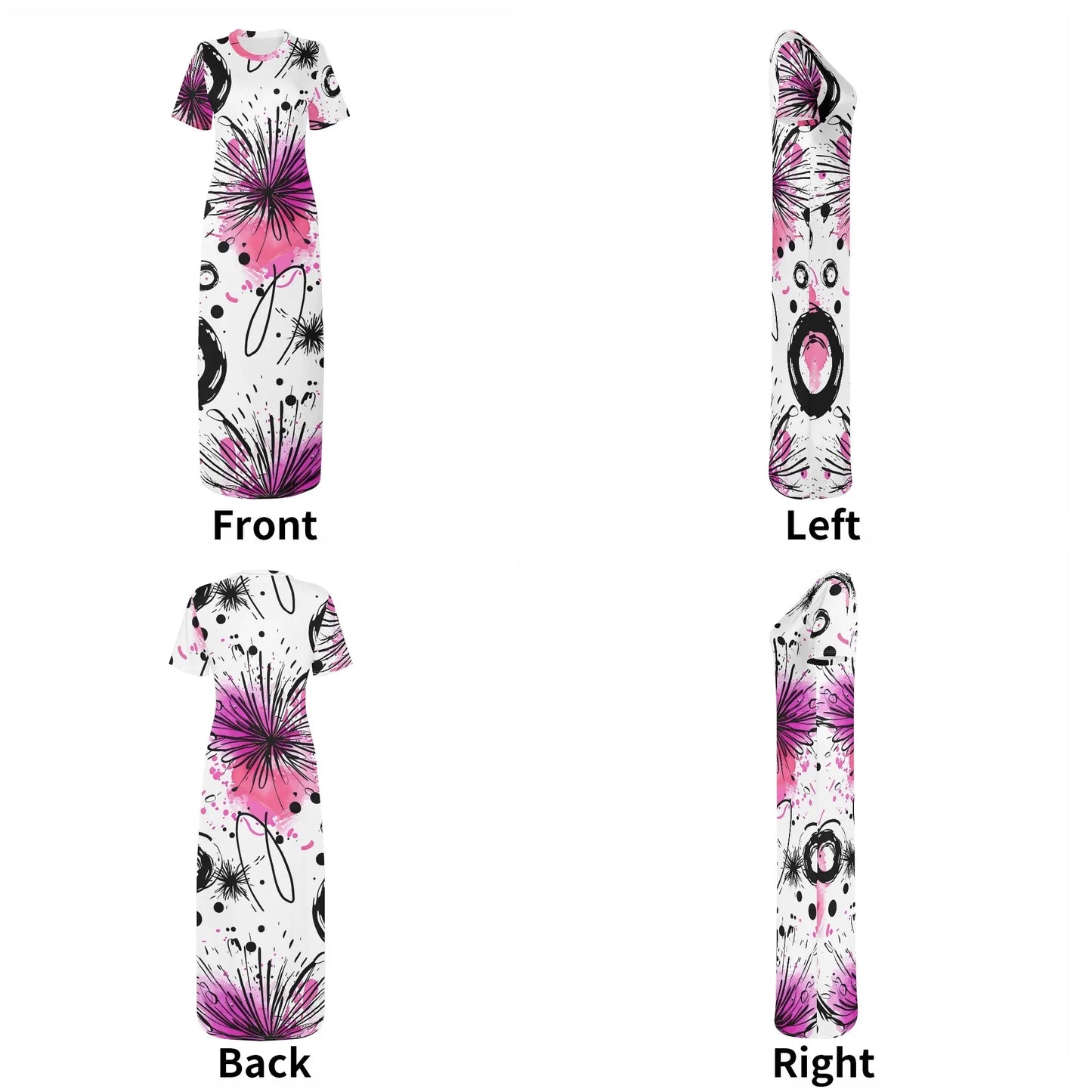 graffiti-bluten-v11-short-sleeve-long-dress-long-dress-jlr-design-13518 - JLR Design