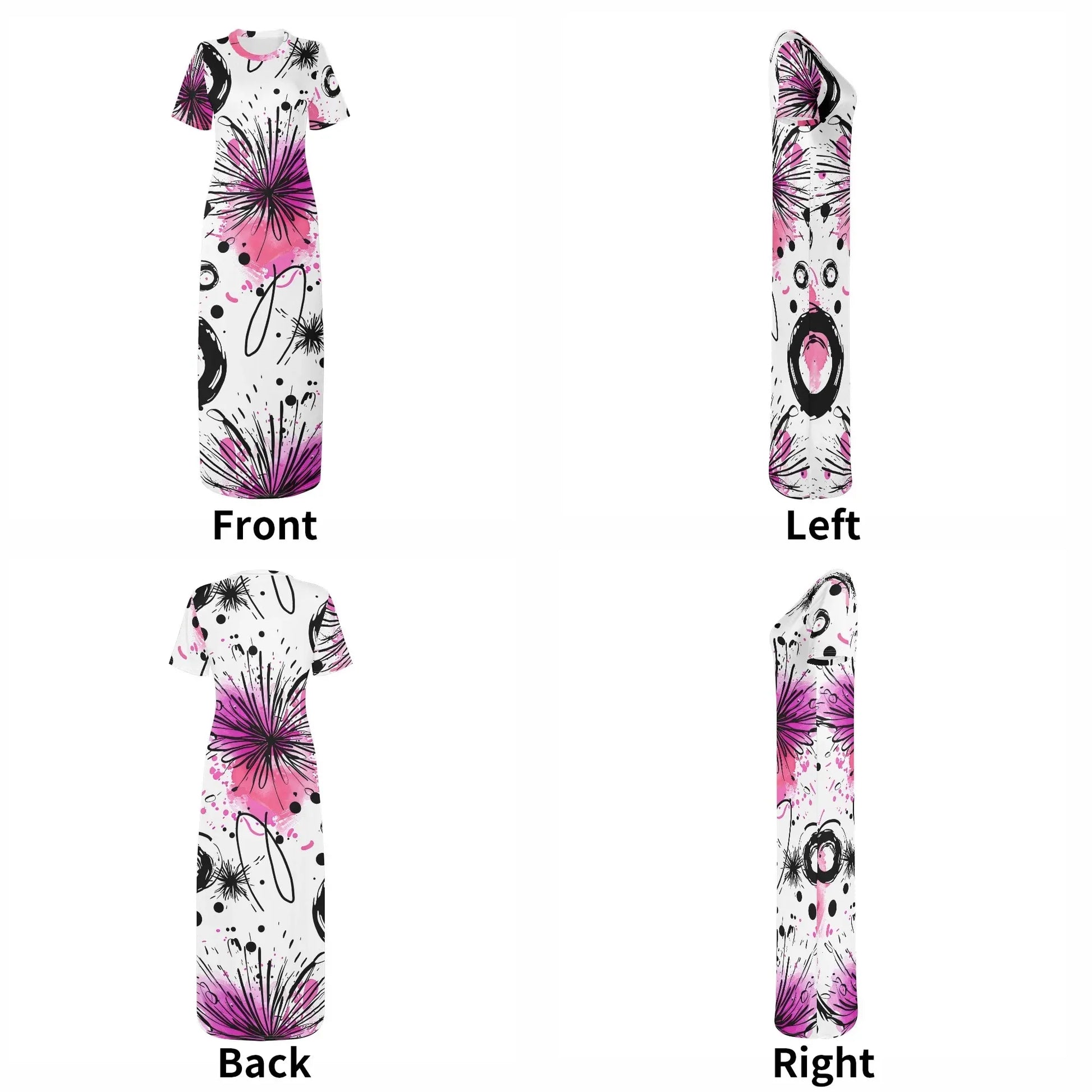 graffiti-bluten-v11-short-sleeve-long-dress-long-dress-jlr-design-13518 - JLR Design