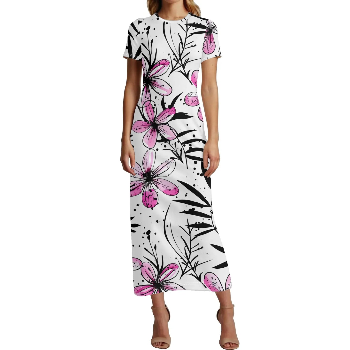 graffiti-bluten-v12-short-sleeve-long-dress-long-dress-jlr-design-66721 - JLR Design