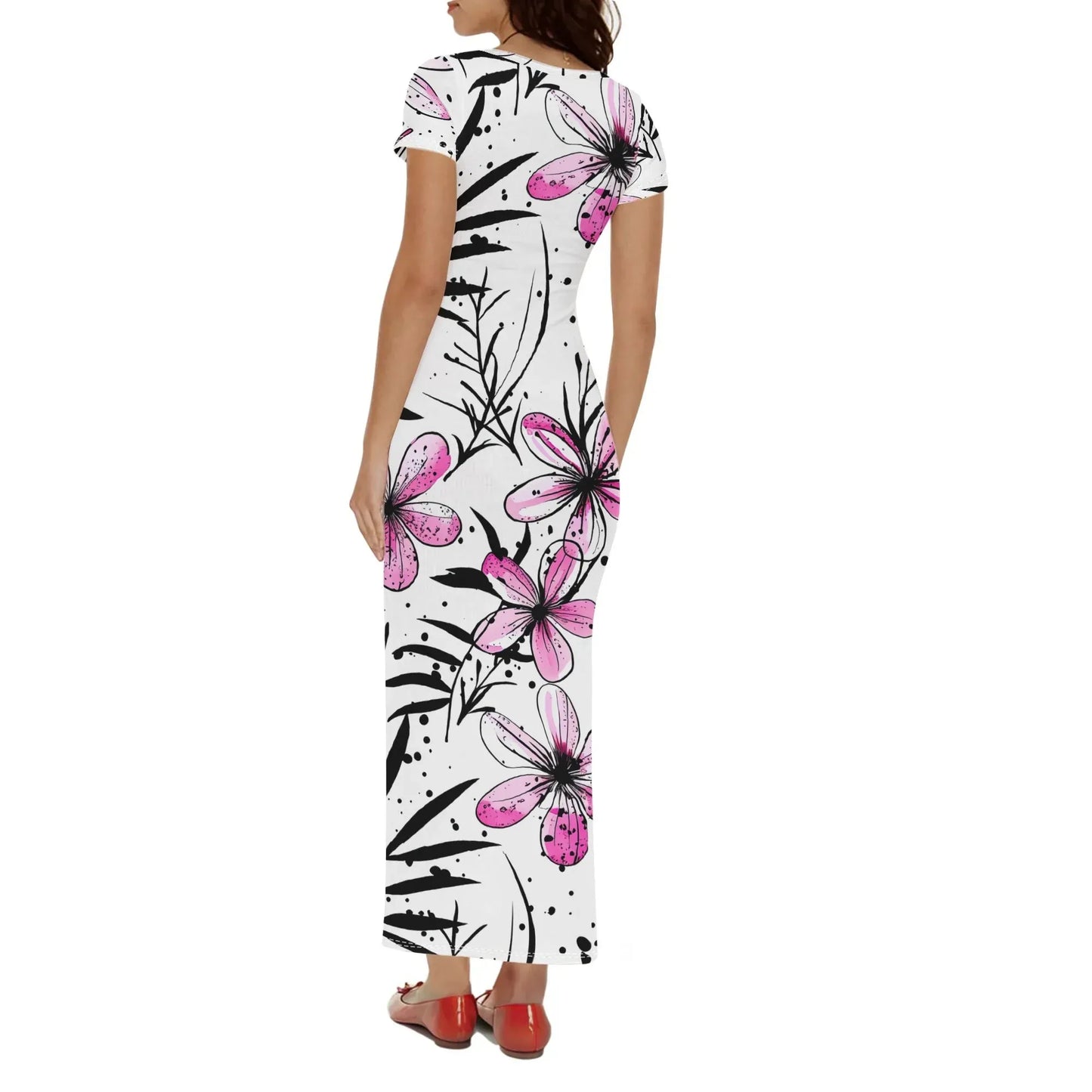 graffiti-bluten-v12-short-sleeve-long-dress-long-dress-jlr-design-34108 - JLR Design