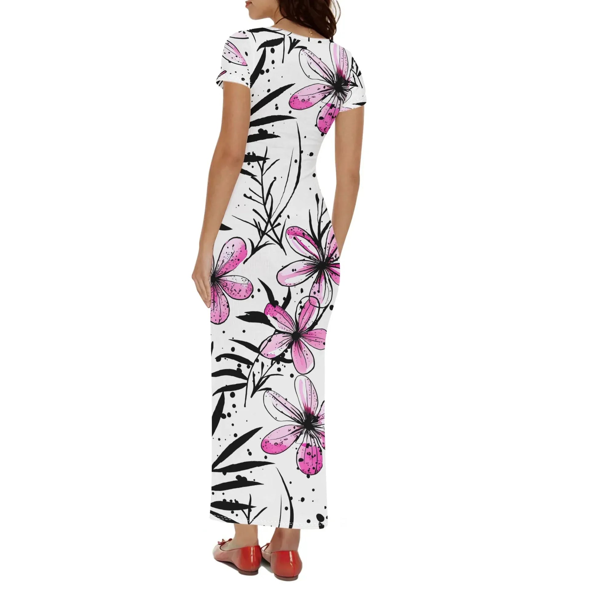 graffiti-bluten-v12-short-sleeve-long-dress-long-dress-jlr-design-34108 - JLR Design