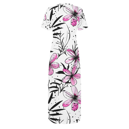 graffiti-bluten-v12-short-sleeve-long-dress-long-dress-jlr-design-77738 - JLR Design
