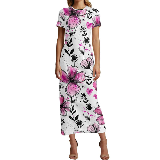 graffiti-bluten-v2-short-sleeve-long-dress-long-dress-jlr-design-25016 - JLR Design