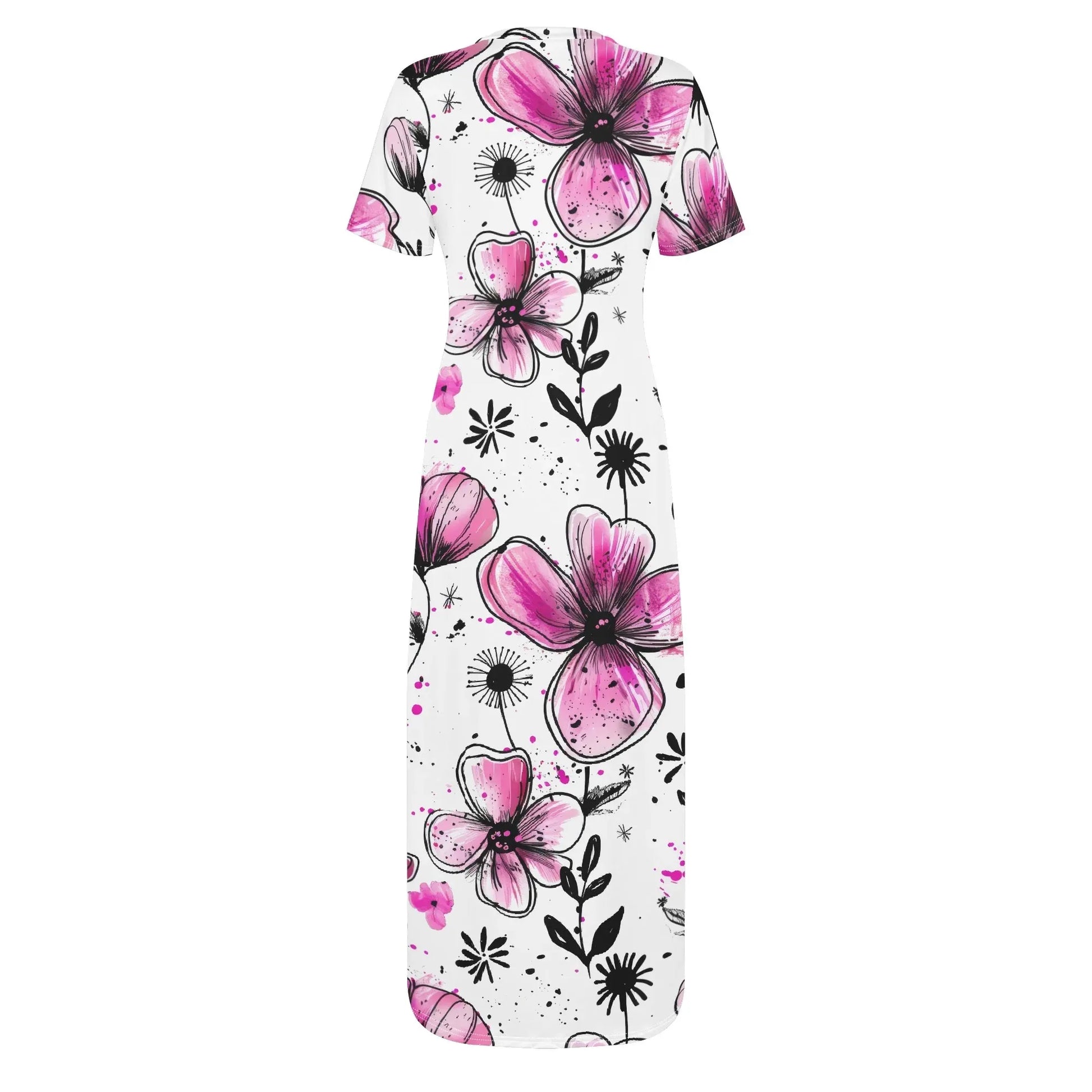 graffiti-bluten-v2-short-sleeve-long-dress-long-dress-jlr-design-22720 - JLR Design
