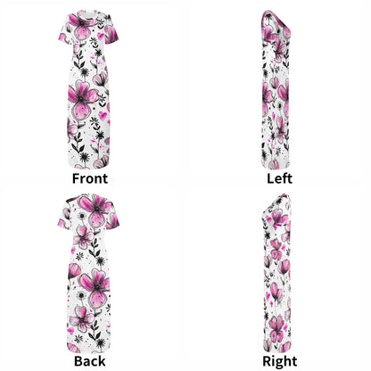 graffiti-bluten-v2-short-sleeve-long-dress-long-dress-jlr-design-20638 - JLR Design