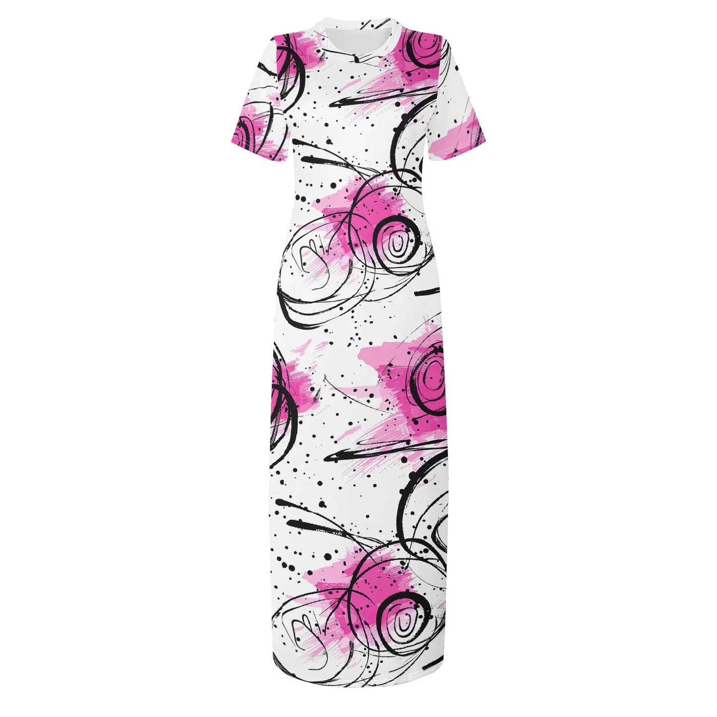 graffiti-bluten-v3-short-sleeve-long-dress-long-dress-jlr-design-67536 - JLR Design
