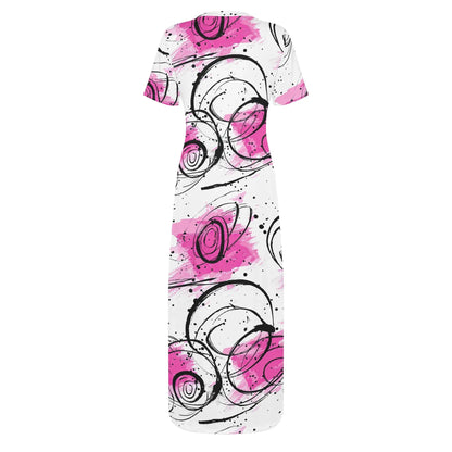 graffiti-bluten-v3-short-sleeve-long-dress-long-dress-jlr-design-64757 - JLR Design