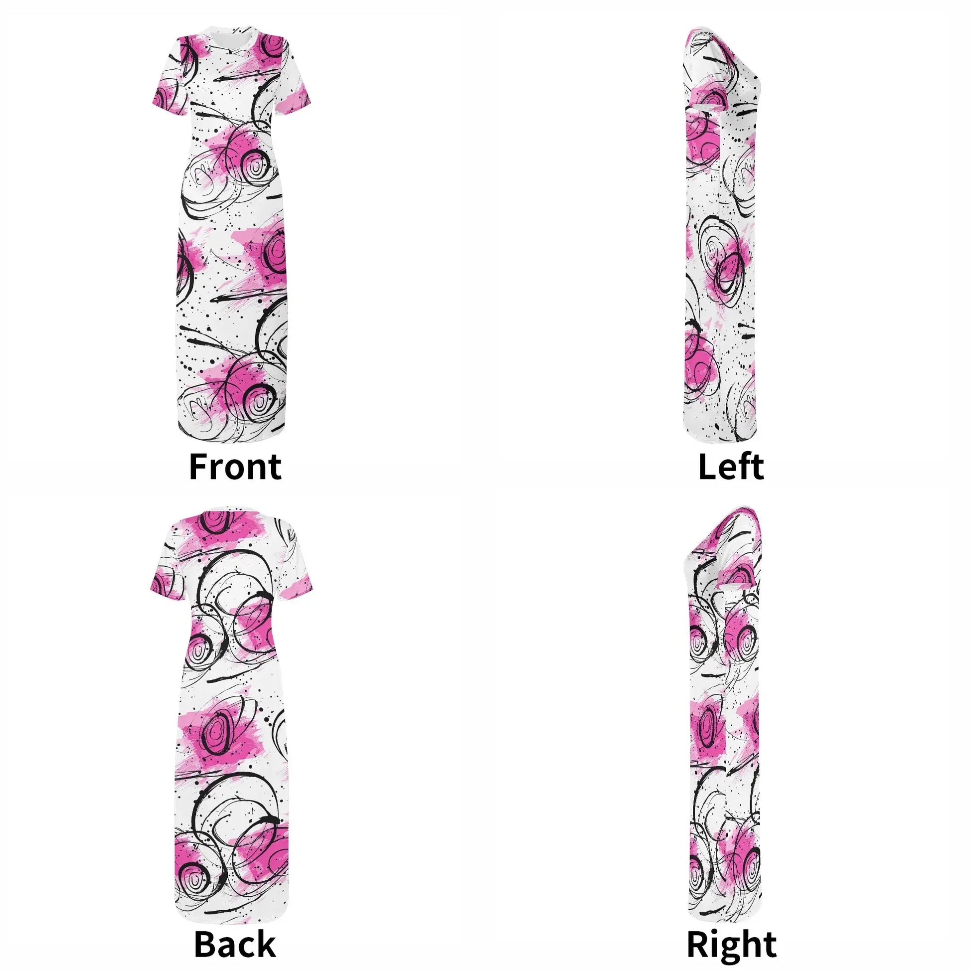 graffiti-bluten-v3-short-sleeve-long-dress-long-dress-jlr-design-23902 - JLR Design