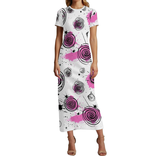 graffiti-bluten-v4-short-sleeve-long-dress-long-dress-jlr-design-54886 - JLR Design