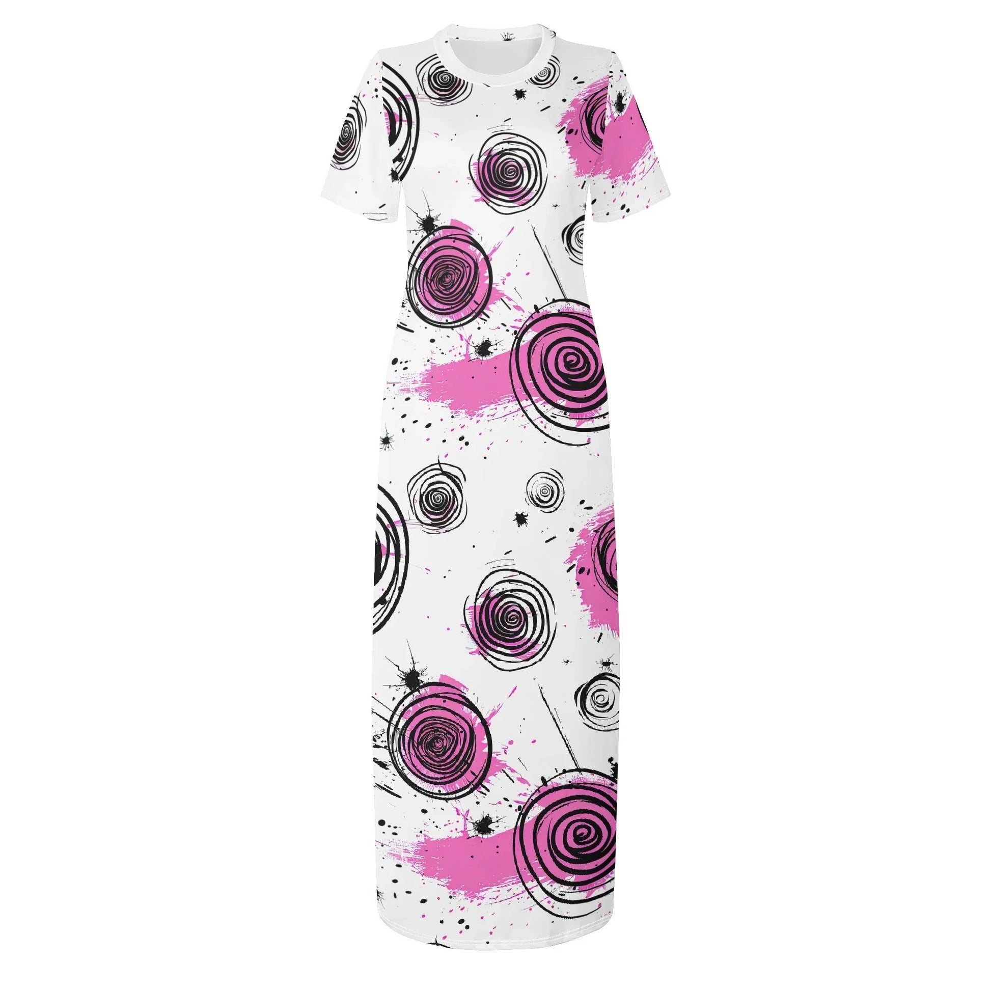graffiti-bluten-v4-short-sleeve-long-dress-long-dress-jlr-design-41294 - JLR Design